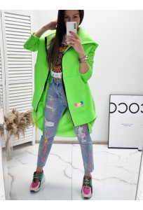 Asymetrický teplákový kabát MC - neon green